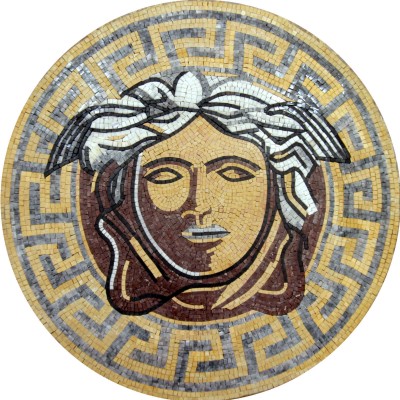 Greek Keys Floor Decor Round Medallion Marble Mosaic MD943   252473290559